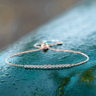 Bransoletka Line z moissanitami szlif okrągły – Round