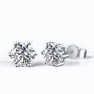 Kolczyki Stud Classic z moissanitami szlif okrągły – Round