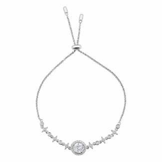 Bransoletka Celestia z moissanitem szlif okrągły – srebro 925