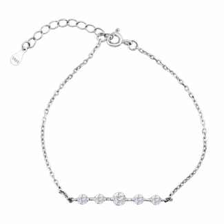 Bransoletka Stella z moissanitami szlif okrągły – srebro 925